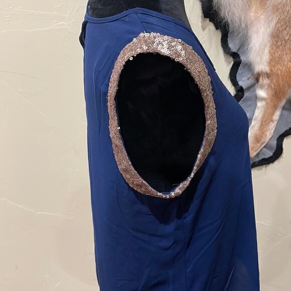 Blu Pepper High Low Sequin Sleeve Tank - Picture 2 of 6